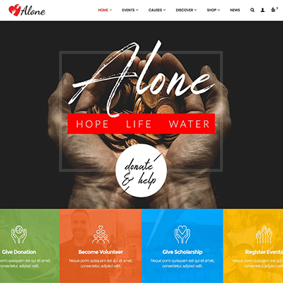 Alone – Charity Multipurpose Non-profit WordPress Theme