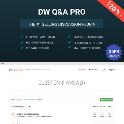 DW Question & Answer Pro – WordPress Plugin