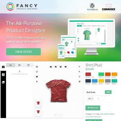 Fancy Product Designer Plus Add-On | WooCommerce WordPress