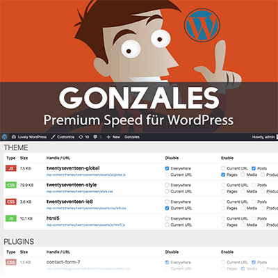 Gonzales – Speeding up WordPress with Gonzales plugin