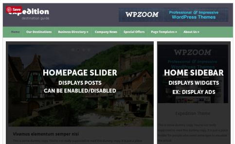 Header and Slider Expedition WPZOOM