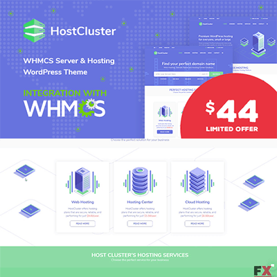 HostCluster – WHMCS Server & Hosting WordPress Theme