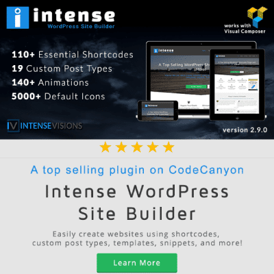 Intense Shortcodes and Site Builder for WordPress