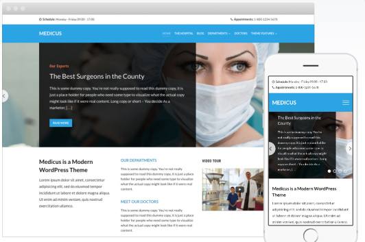 Medicus Medical Health WordPress Theme for hospitals clinics doctors