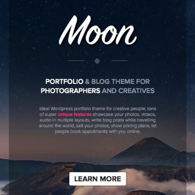 Moon – Photography Portfolio Theme for WordPress