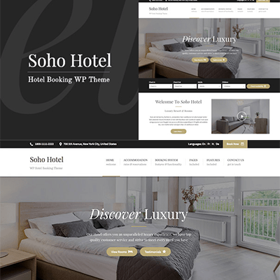 Soho Hotel – Responsive Hotel Booking WP Theme