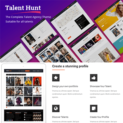 Talent Hunt – WordPress Theme for Model Talent Management Services