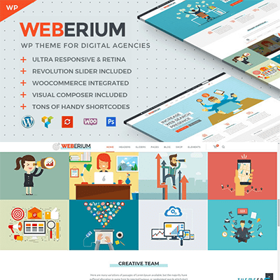 Weberium Responsive WordPress Theme Tailored for Digital Agencies