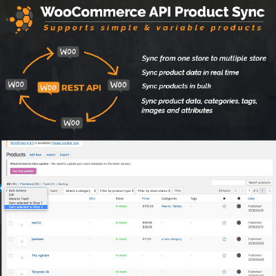 WooCommerce to WooCommerce Product Synchronization Via API