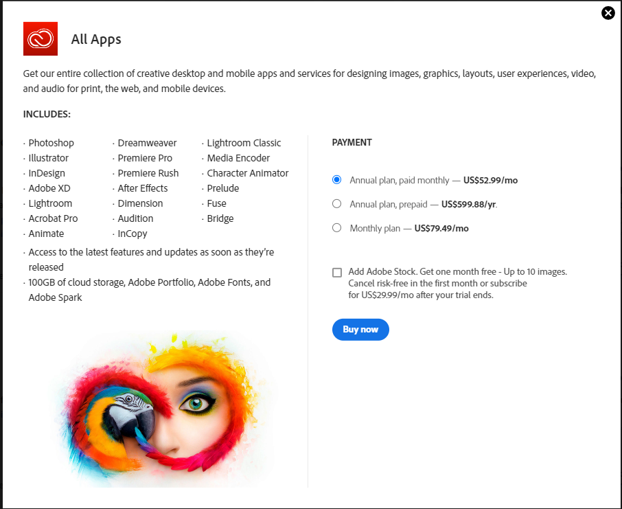 Code gia hạn Adobe Full App (3 tháng)