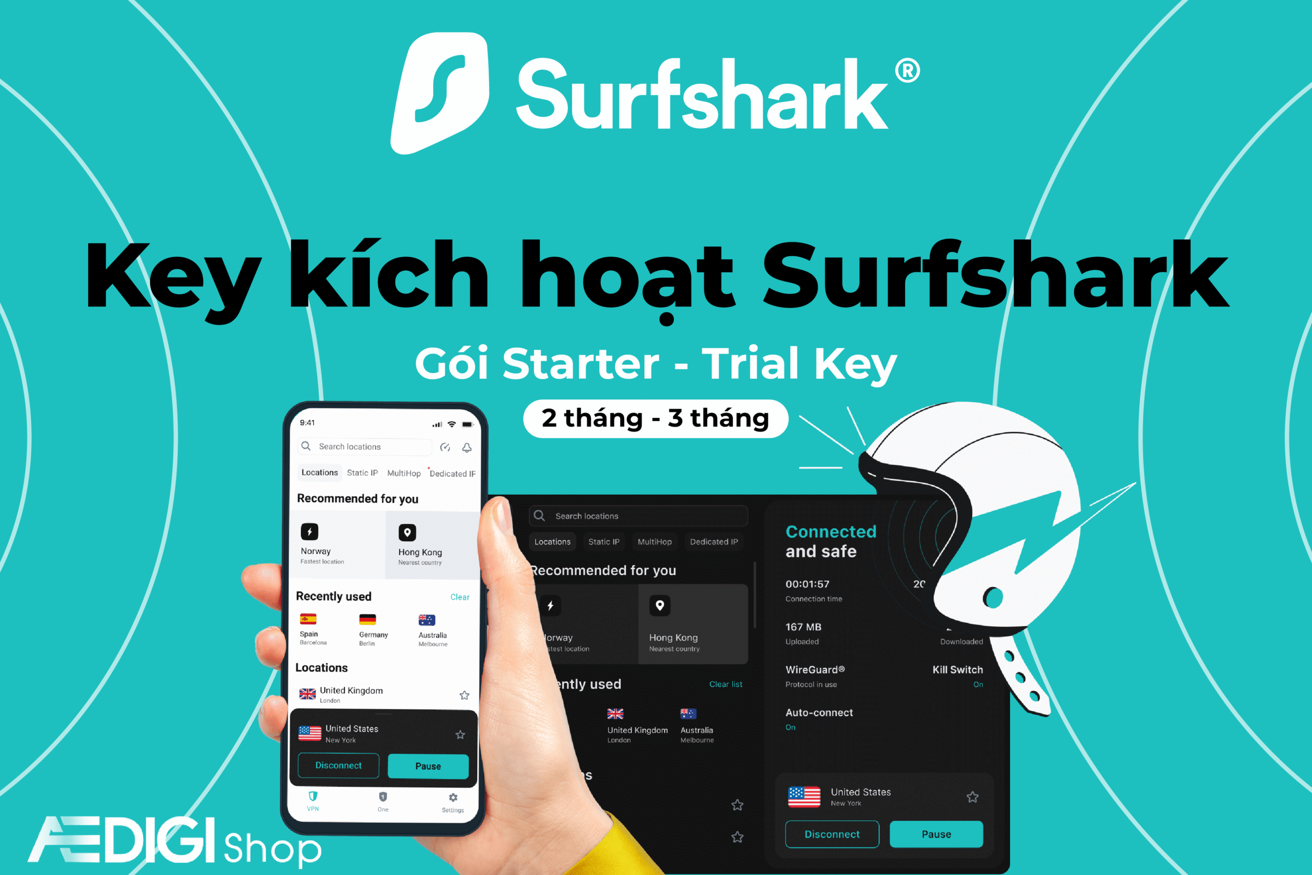 Key kích hoạt Surfshark VPN Starter - Trial Key